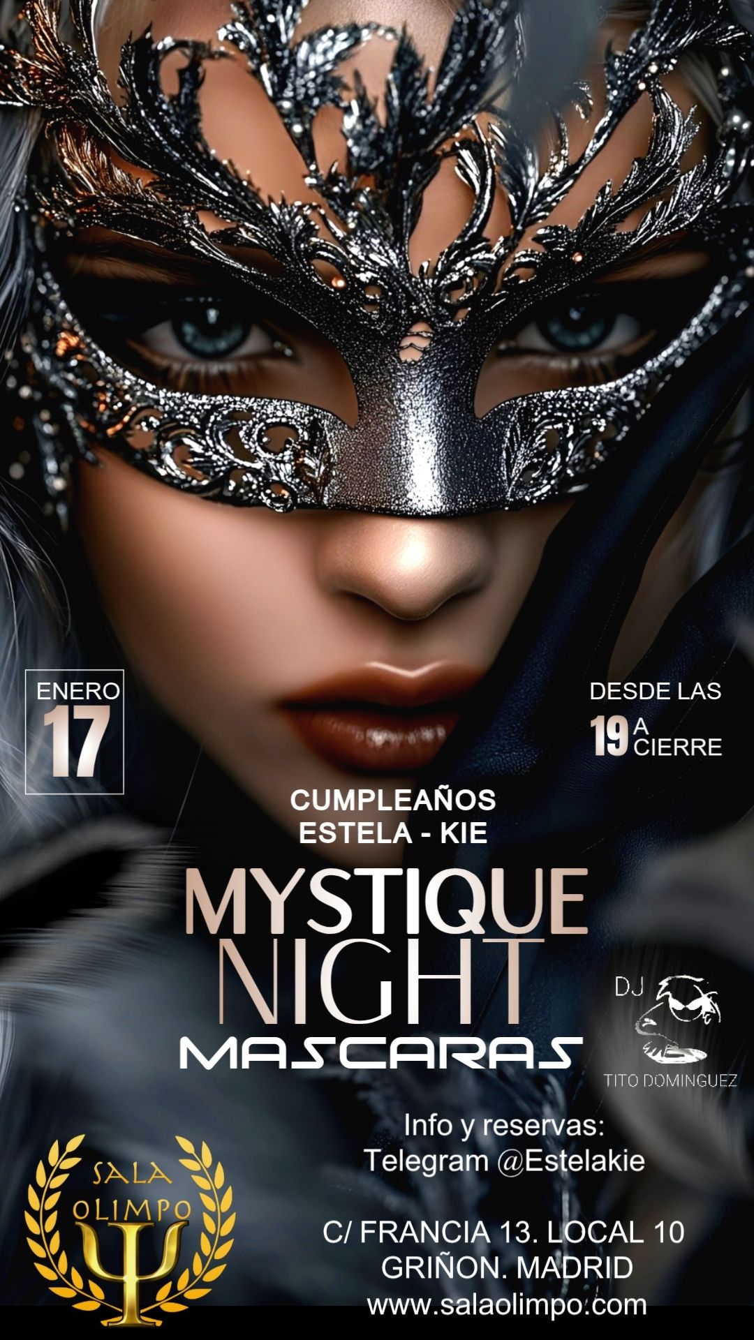 🔥 FIESTA SÁBADO 17 DE ENERO · TARDEO + FIESTA DE MÁSCARAS